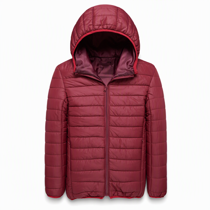 Leichte, gesteppte Herren-Baumwolljacke mit Kapuze, kurz geschnitten, casual, für den Winter, in großen Größen