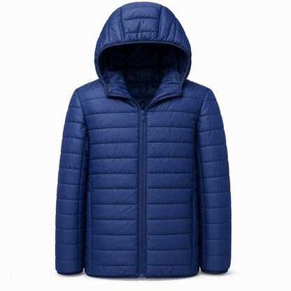 Leichte, gesteppte Herren-Baumwolljacke mit Kapuze, kurz geschnitten, casual, für den Winter, in großen Größen