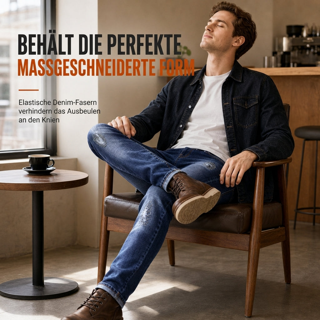 🏃‍♀️ Es wird im Akkord weggeschnappt – zögern Sie nicht! Herren Stretch Jeans, schmale Passform, mit Riss-Details