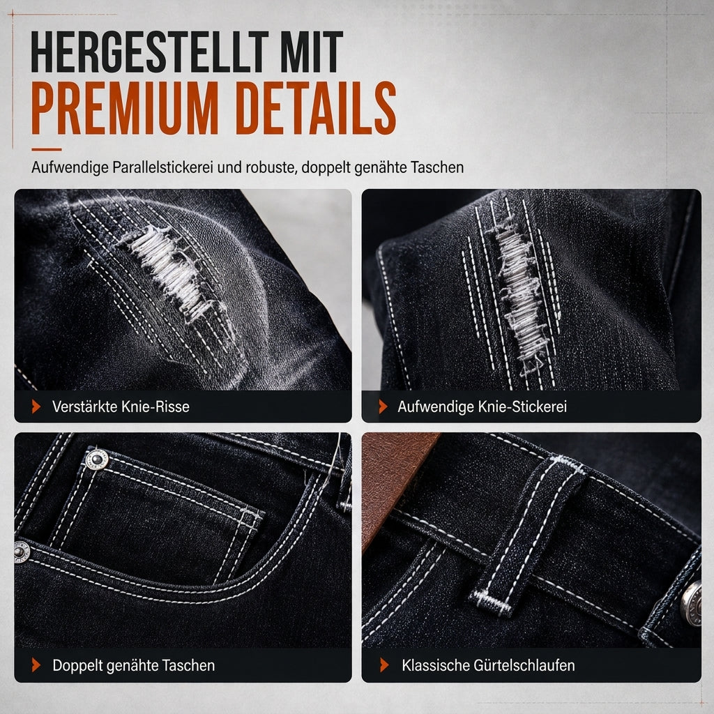 🏃‍♀️ Es wird im Akkord weggeschnappt – zögern Sie nicht! Herren Stretch Jeans, schmale Passform, mit Riss-Details