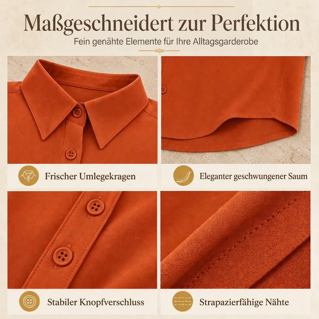📢🎉50%Rabatt!!!🛍️✨Damen Elegante Freizeitbluse mit Langarm und Knopfleiste