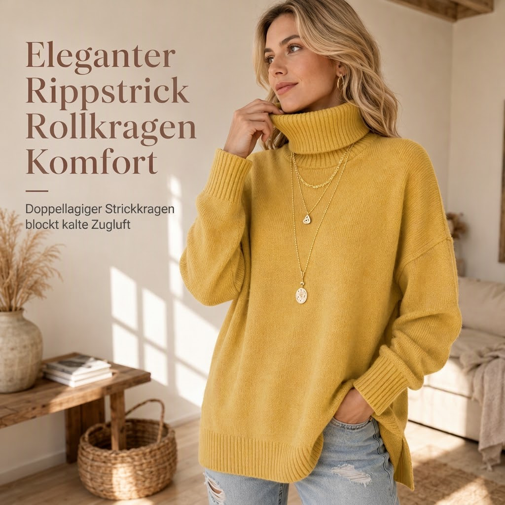 📢🎉50%Rabatt!!!🛍️✨Damen Grobstrick-Pullover mit lockerem Schnitt und Rollkragen