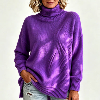 📢🎉50%Rabatt!!!🛍️✨Damen Grobstrick-Pullover mit lockerem Schnitt und Rollkragen