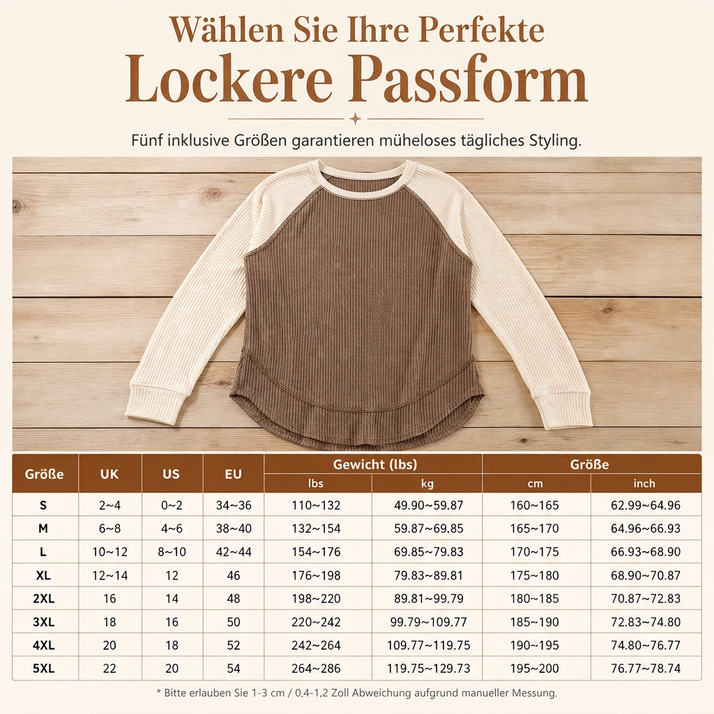 📢🎉50%Rabatt!!!🛍️🤠 Damen Western Ranch-Stil Raglan-Strickoberteil – Strukturiert, bequem & immer passend