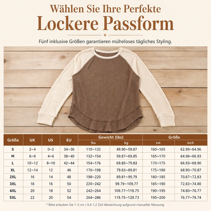 📢🎉50%Rabatt!!!🛍️🤠 Damen Western Ranch-Stil Raglan-Strickoberteil – Strukturiert, bequem & immer passend