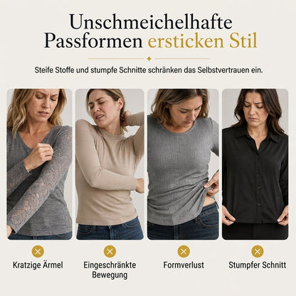 📢📢50%Rabatt!!!🎉✨Damen Spitzenoberteil mit tiefem V-Ausschnitt und langen Ärmeln