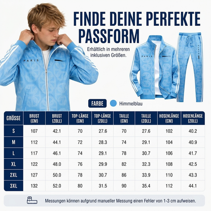 📢🎉50%Rabatt!!!🛍️✨Herren-Set mit geometrischem Muster, Jacke mit durchgehendem Reißverschluss und Hose