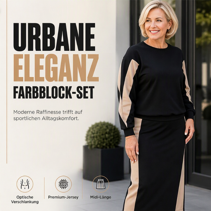 📢🎉50%Rabatt!!!🛍️✨Zweiteiliges Strickset für Damen: Sweatshirt und Midirock