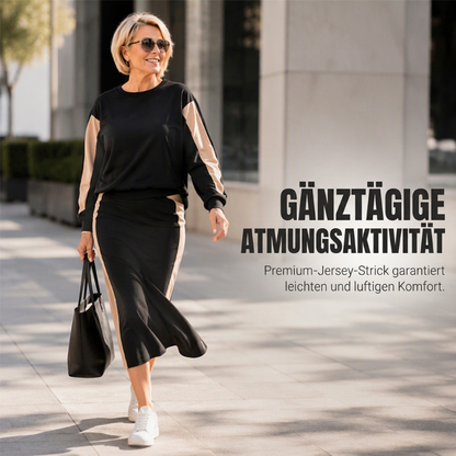 📢🎉50%Rabatt!!!🛍️✨Zweiteiliges Strickset für Damen: Sweatshirt und Midirock