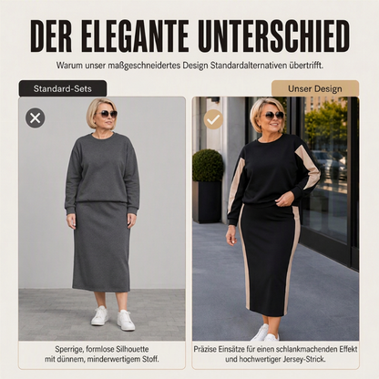 📢🎉50%Rabatt!!!🛍️✨Zweiteiliges Strickset für Damen: Sweatshirt und Midirock
