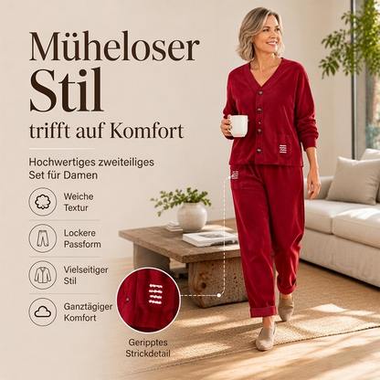 🔁 1000+ echte Bewertungen – durchweg positiv! Lässiges Cord-2-Teile-Set für Damen