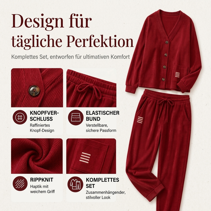 🔁 1000+ echte Bewertungen – durchweg positiv! Lässiges Cord-2-Teile-Set für Damen