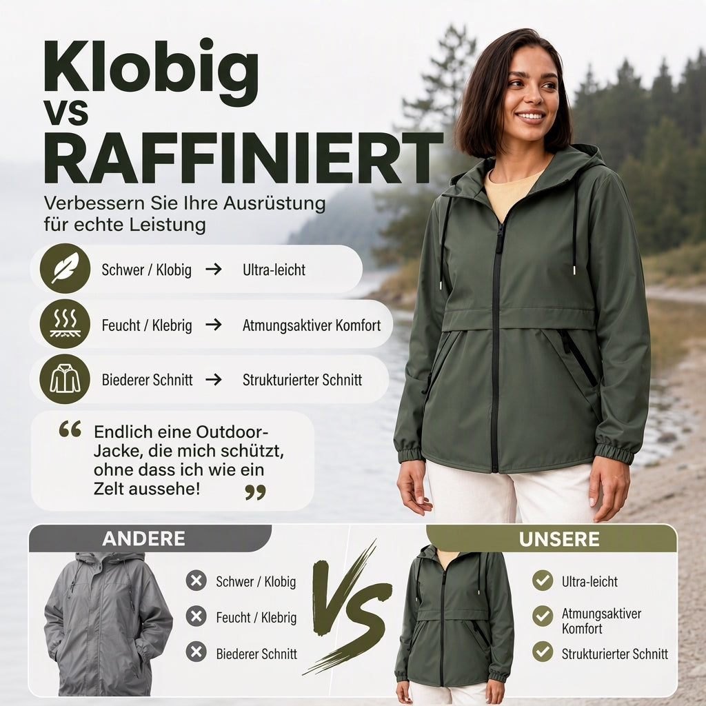 📢🎉50%Rabatt!!!🛍️✨Damen Outdoor Winddichte Kapuzenjacke