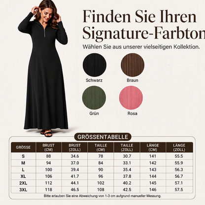 📢📢50%Rabatt!!!🎉✨Damen geripptes Kapuzen-Maxikleid