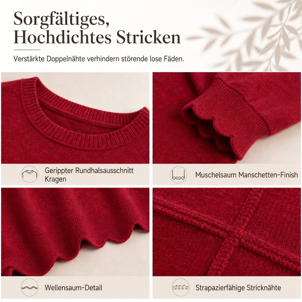💨 Wer zögert, zahlt mehr – kein Scherz! Damen Sweatshirt mit Muschels-cut Saum und Rundhals