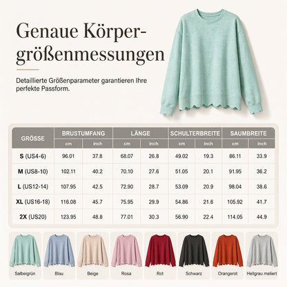 💨 Wer zögert, zahlt mehr – kein Scherz! Damen Sweatshirt mit Muschels-cut Saum und Rundhals