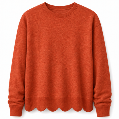 💨 Wer zögert, zahlt mehr – kein Scherz! Damen Sweatshirt mit Muschels-cut Saum und Rundhals