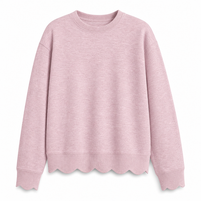 💨 Wer zögert, zahlt mehr – kein Scherz! Damen Sweatshirt mit Muschels-cut Saum und Rundhals