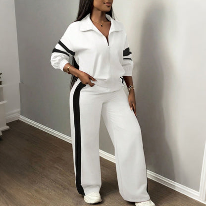 🧶 Damen-Casual-Sweatshirt & Weithosen-Set – Bequem, lässig & immer passend