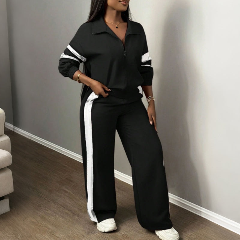 🧶 Damen-Casual-Sweatshirt & Weithosen-Set – Bequem, lässig & immer passend