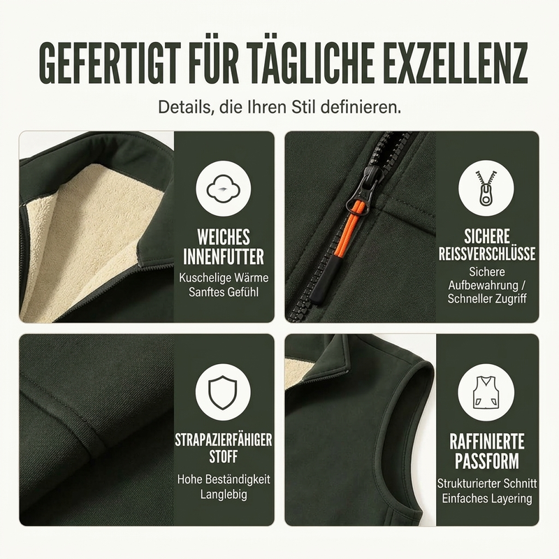 ❄️ Unisex Winter Weste mit Plüschfutter – Kuschelig, warm & immer passend