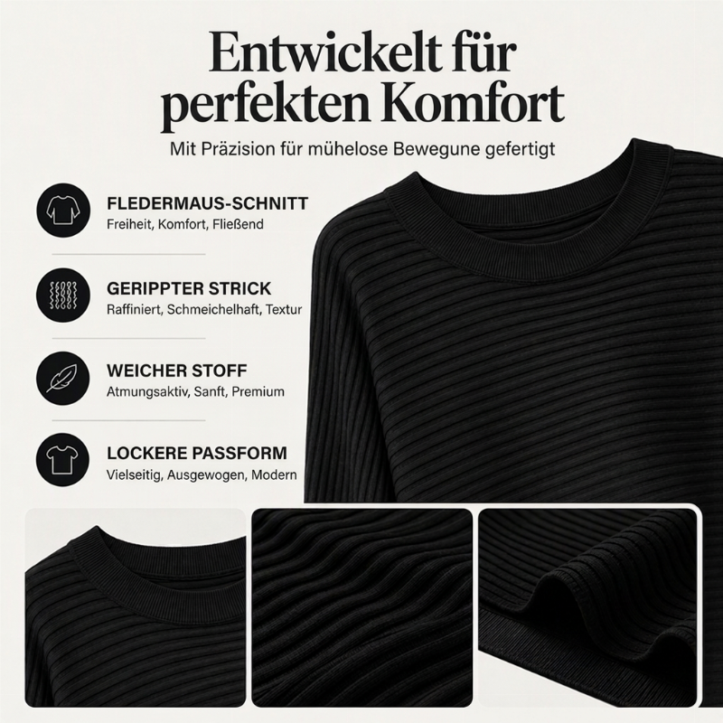👥 Über 80.000 Käufer haben bereits zugeschlagen! Damen Übergröße Gerippter Strickpullover