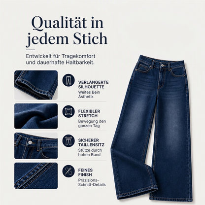 📢🎉50%Rabatt!!!🛍️✨Damen Stretch-Jeans mit hohem Bund und weitem Bein