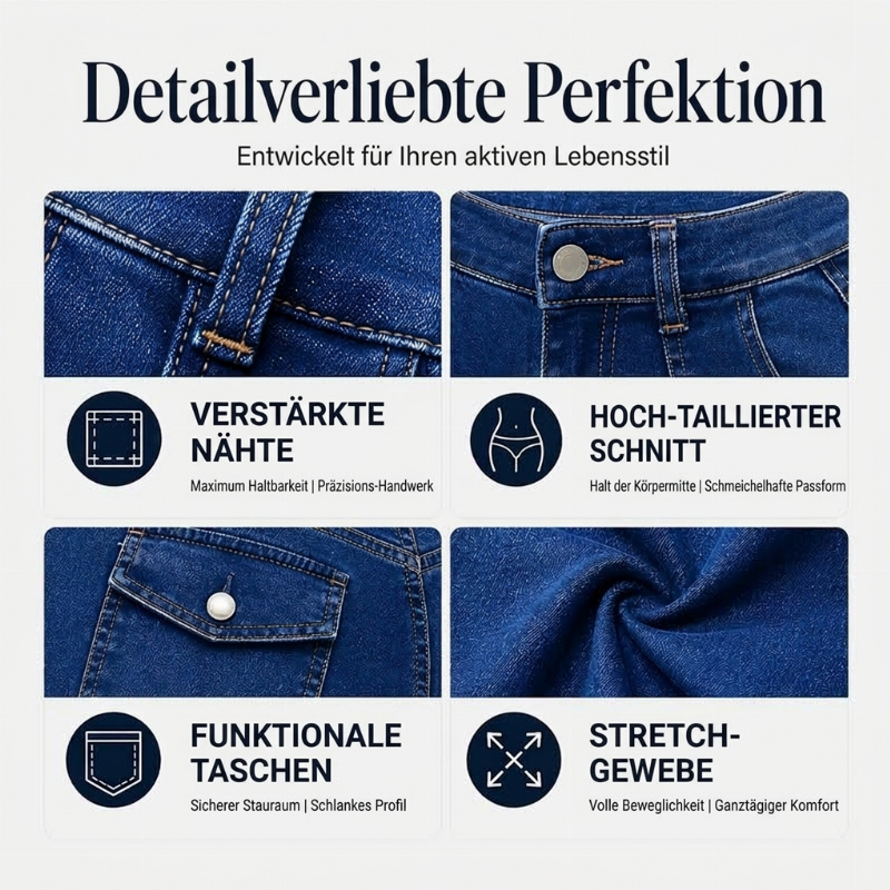 📢🎉50%Rabatt!!!🛍️✨Freizeitliche, dehnbare High-Waist-Jeans für Damen