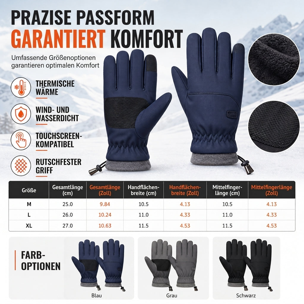 🧤 Winddicht & warm – Thermohandschuhe mit Touchscreen-Funktion – Rutschfest, bequem & vielseitig einsetzbar