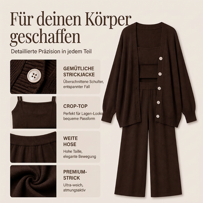 🌪️ Dieser Artikel fliegt raus – der Bestand schmilzt minütlich! Damen 3-teiliges Strick-Loungewear-Set