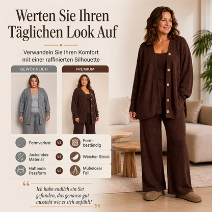 🌪️ Dieser Artikel fliegt raus – der Bestand schmilzt minütlich! Damen 3-teiliges Strick-Loungewear-Set
