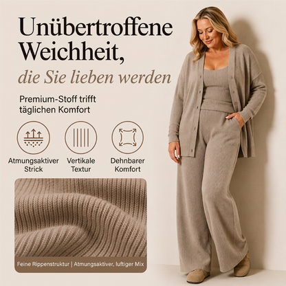 🌪️ Dieser Artikel fliegt raus – der Bestand schmilzt minütlich! Damen 3-teiliges Strick-Loungewear-Set