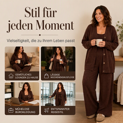 🌪️ Dieser Artikel fliegt raus – der Bestand schmilzt minütlich! Damen 3-teiliges Strick-Loungewear-Set