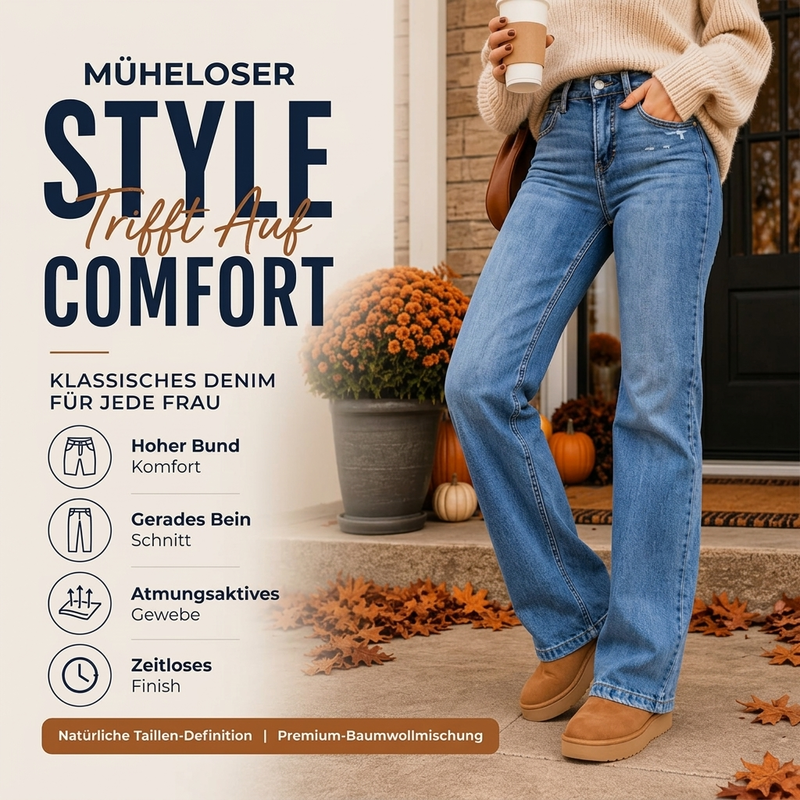 📢🎉50%Rabatt!!!🛍️👖 Damen Freizeit-Jeans mit elastischem Hochbund