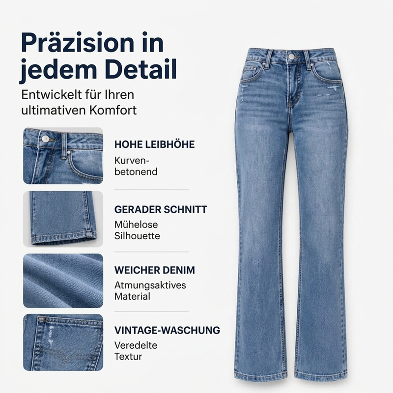 📢🎉50%Rabatt!!!🛍️👖 Damen Freizeit-Jeans mit elastischem Hochbund