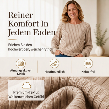 🔥 50% Rabatt – nur heute! 🎉 Damen lässiger Pullover mit Rippstrick und Laternenärmeln