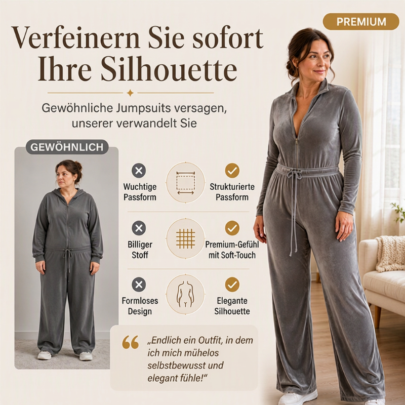 📢🎉50%Rabatt!!!🛍️✨Schicker Samt-Jumpsup mit Stehkragen für Damen