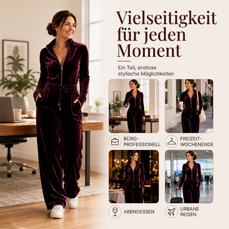 📢🎉50%Rabatt!!!🛍️✨Schicker Samt-Jumpsup mit Stehkragen für Damen