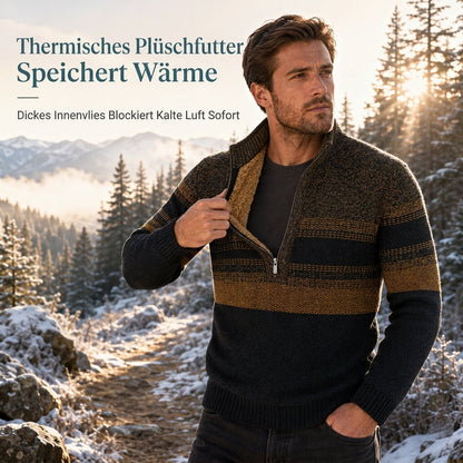 📢🎉50%Rabatt!!!🛍️✨Herren Winter Strickjacke mit Kapuze, kariert, mit Fleecefutter, dicker Mantel mit langen Ärmeln