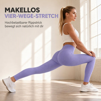 🖤 Black Friday Vorabzugang: 50 % Rabatt 🖤 Nahtlose, hochtaillierte Ripp-Yogahose, Workout- und Fitness-Leggings, Sport-Tights