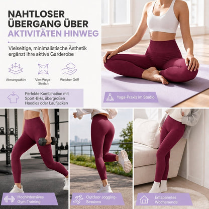 🖤 Black Friday Vorabzugang: 50 % Rabatt 🖤 Nahtlose, hochtaillierte Ripp-Yogahose, Workout- und Fitness-Leggings, Sport-Tights