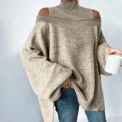 🌷 Feminin & elegant – Strickpullover mit Carmen-Ausschnitt – Weicher Stoff, moderner Schnitt & vielseitig kombinierbar
