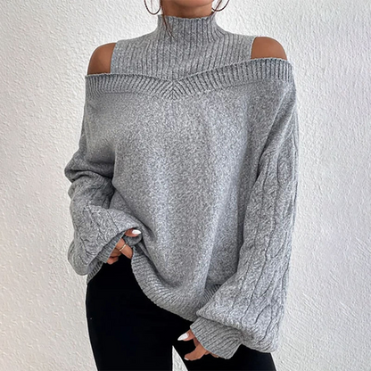 🌷 Feminin & elegant – Strickpullover mit Carmen-Ausschnitt – Weicher Stoff, moderner Schnitt & vielseitig kombinierbar