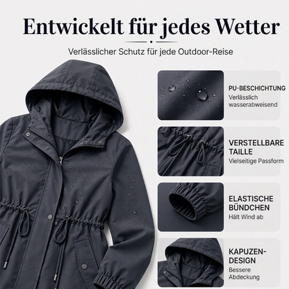 🏷️ Halber Preis – jetzt zugreifen! ✨ Damen mittellänge Windjacke mit Kapuze