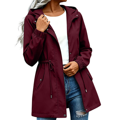 🏷️ Halber Preis – jetzt zugreifen! ✨ Damen mittellänge Windjacke mit Kapuze
