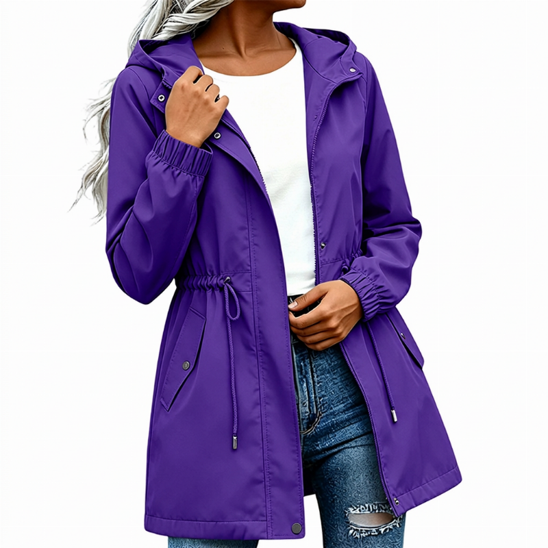 🏷️ Halber Preis – jetzt zugreifen! ✨ Damen mittellänge Windjacke mit Kapuze