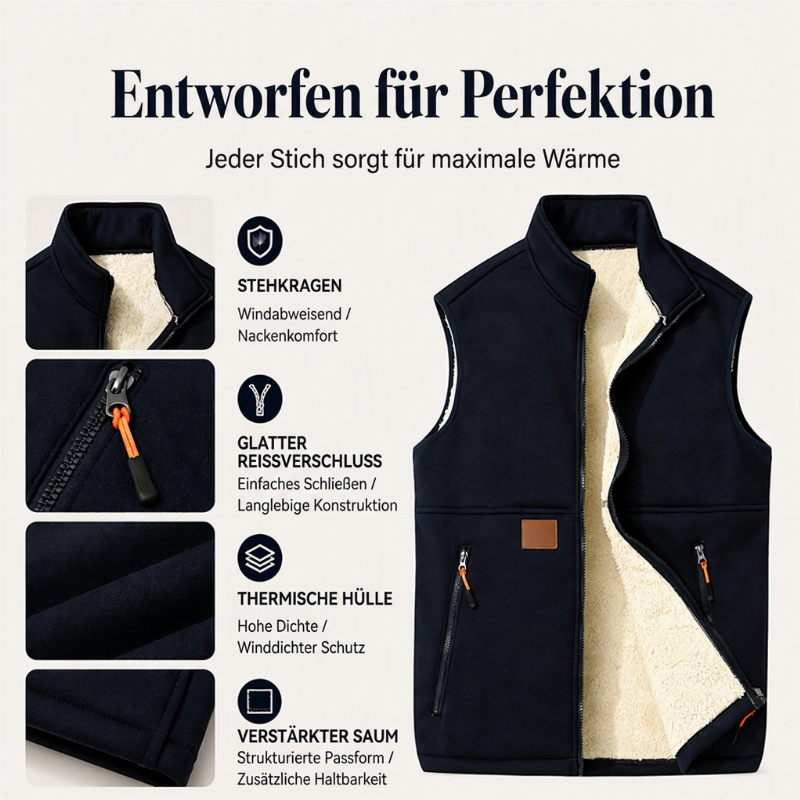 📢🎉50%Rabatt!!!🛍️✨Damen Winter Thermo Weste mit Stehkragen
