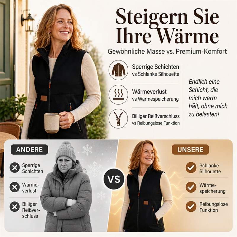 📢🎉50%Rabatt!!!🛍️✨Damen Winter Thermo Weste mit Stehkragen