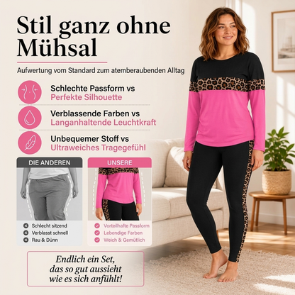 🏆 Verkaufsschlager – jetzt halber Preis! Zweiteiliges Freizeit-Set mit Leopardenmuster für Damen