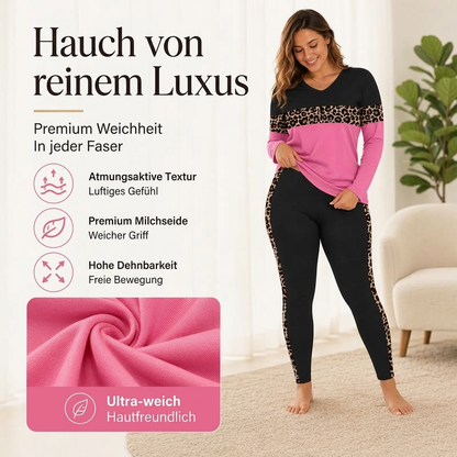 🏆 Verkaufsschlager – jetzt halber Preis! Zweiteiliges Freizeit-Set mit Leopardenmuster für Damen